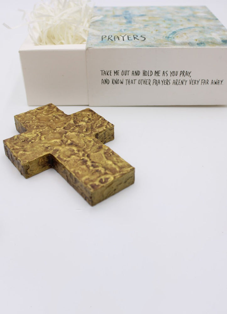 Chunky Wood Cross Prayer Box by Trade Cie