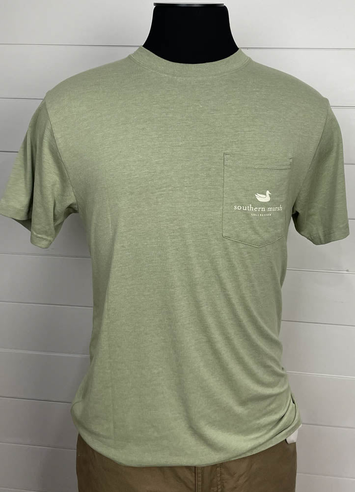 Seawash Tee Shake & Release in Brigade Olive by Southern Marsh