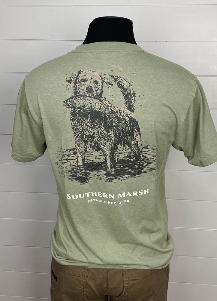Seawash Tee Shake & Release in Brigade Olive by Southern Marsh