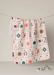 Cypress Tile Toss Tea Towel by Geometry
