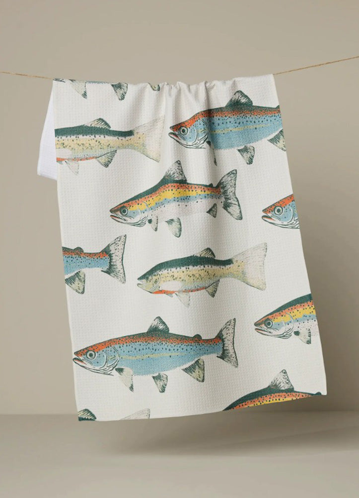 Hooked on Fishing Tea Towel by Geometry