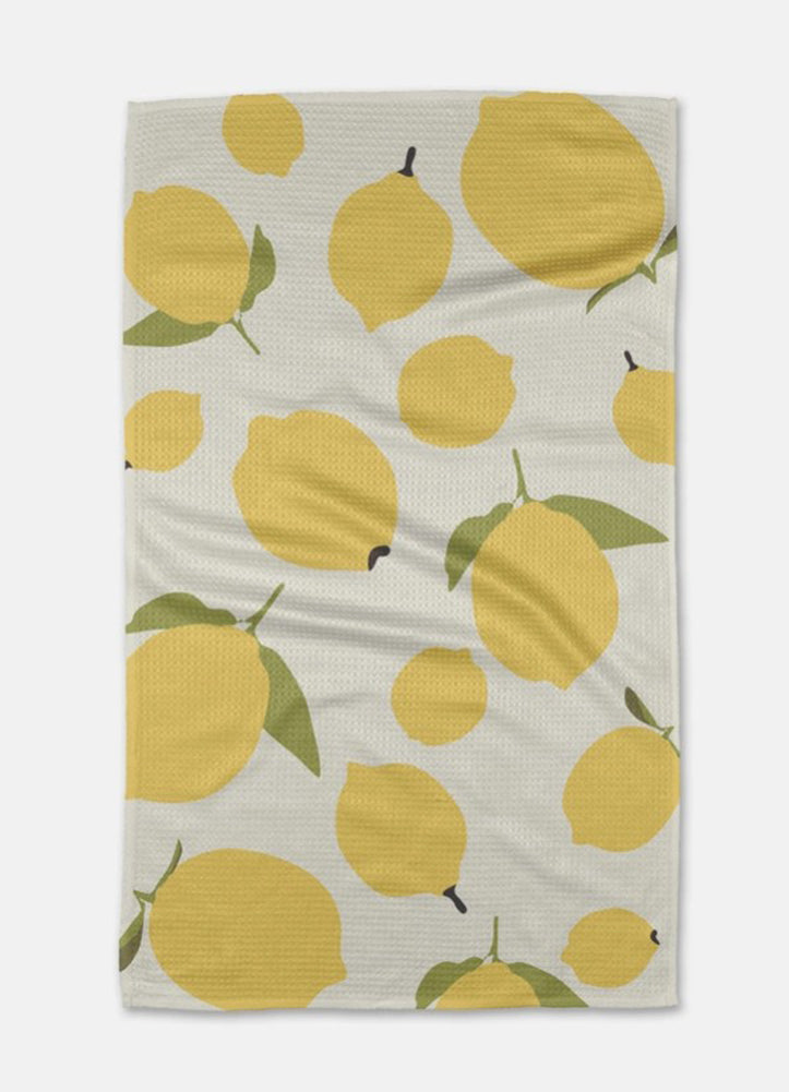 Sunny Lemons Tea Towel by Geometry