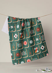 Moss Tile Toss Tea Towel by Geometry