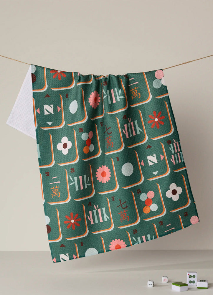 Moss Tile Toss Tea Towel by Geometry