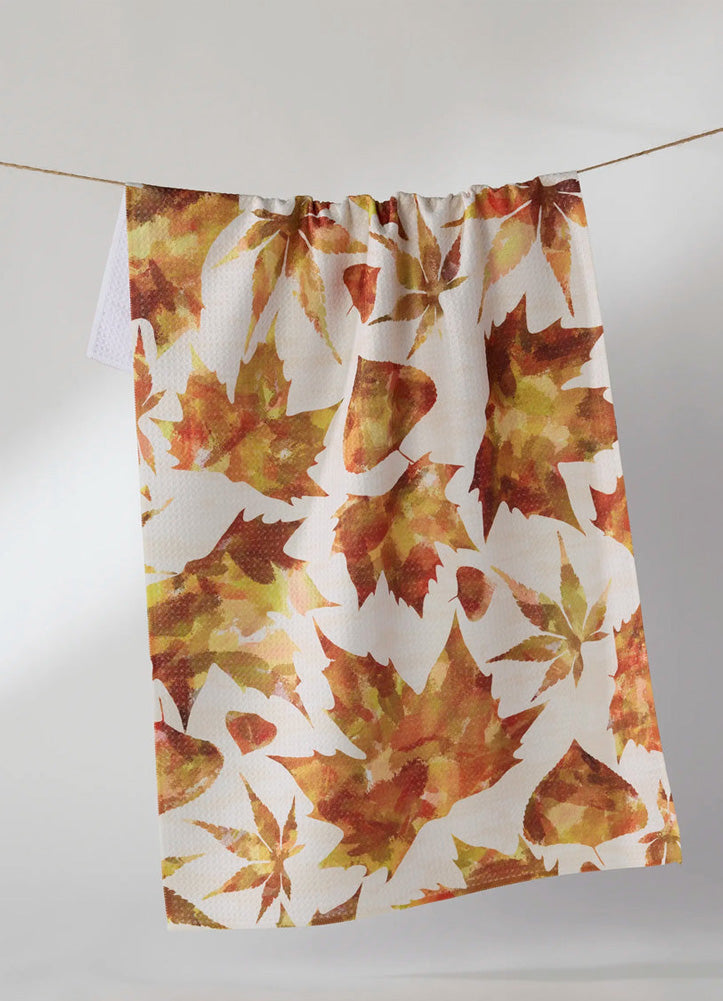 Painted Fall Tea Towel by Geometry