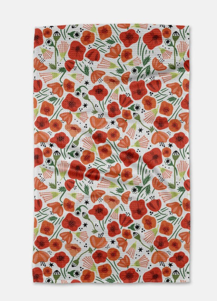 Poppy Power Tea Towel by Geometry