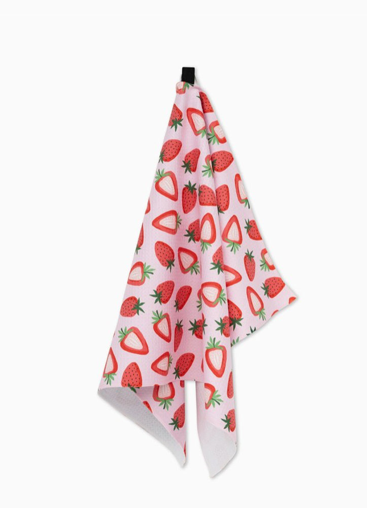 Sweet Strawberry Tea Towel by Geometry