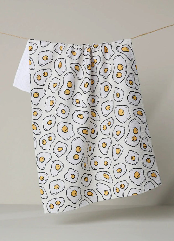 Sunny Side Eggs Tea Towel by Geometry