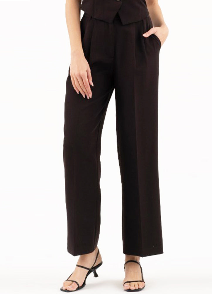 Blu Pepper High Waist Pleated Wide Leg Dress Pants, Womens, Juniors, M, Black