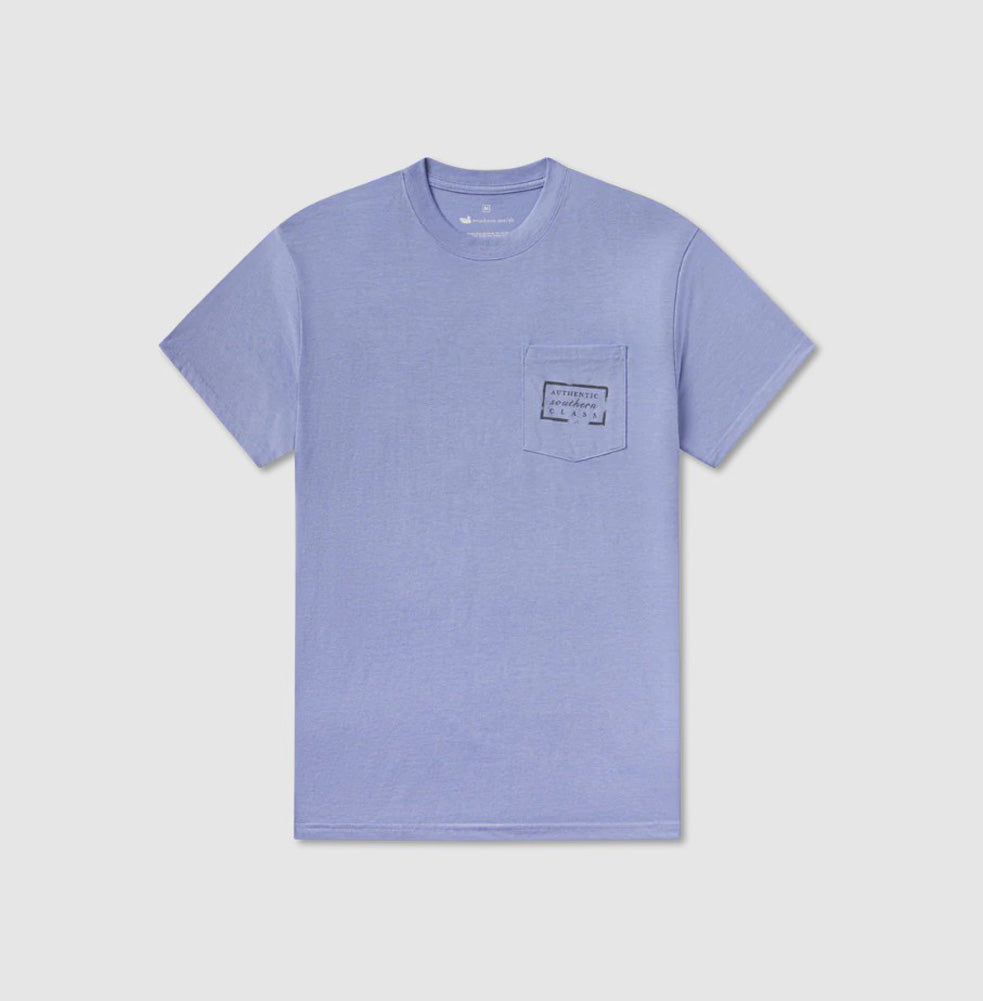 Seawash Tee Authentic in Dark Bluebonnet by Southern Marsh