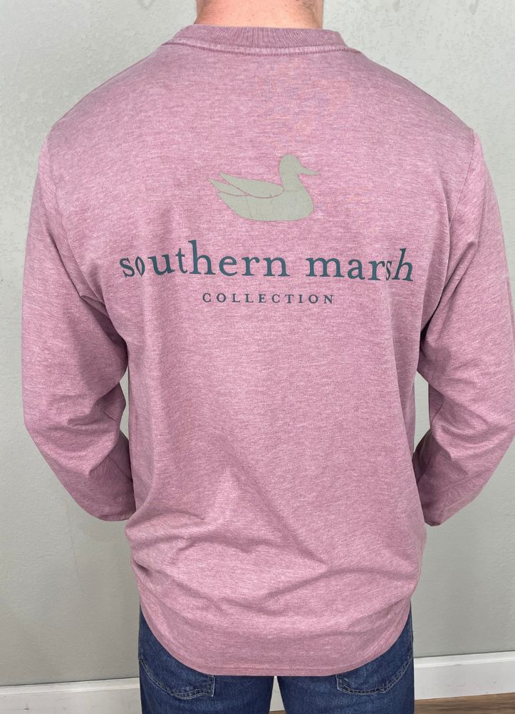 Authentic Seawash Tee in Wine by Southern Marsh