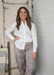 Leopard Print Wide Leg Camo Pants by Urban Daizy