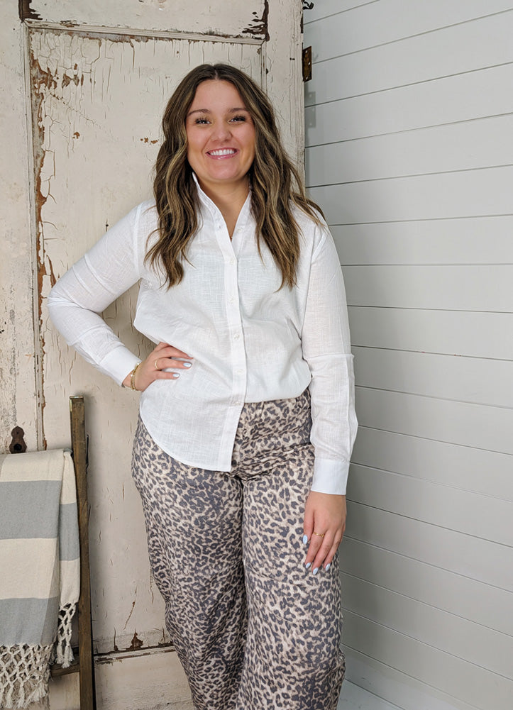 Leopard Print Wide Leg Camo Pants by Urban Daizy