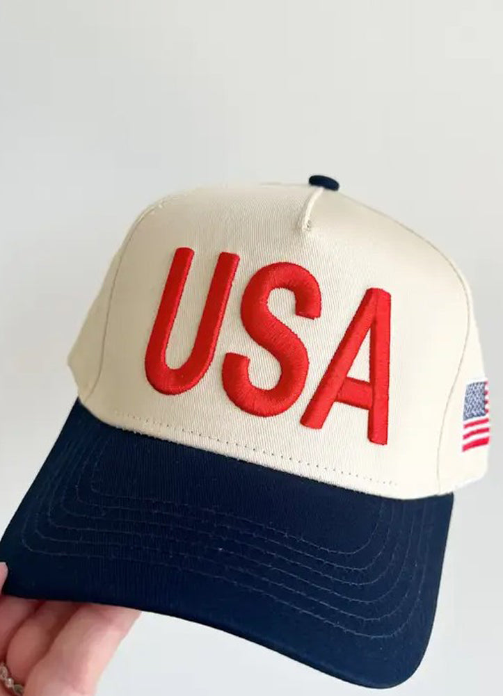 USA Vintage Trucker Hat Blue by Social Statement