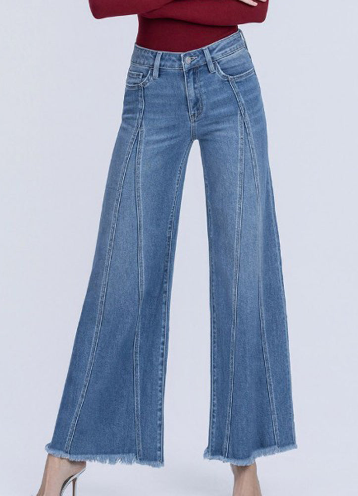 HR Extreme Wide Leg Jeans with Panels by Vervet