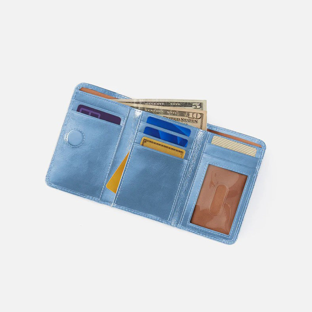 Jill Trifold Wallet Faded Denim by Hobo