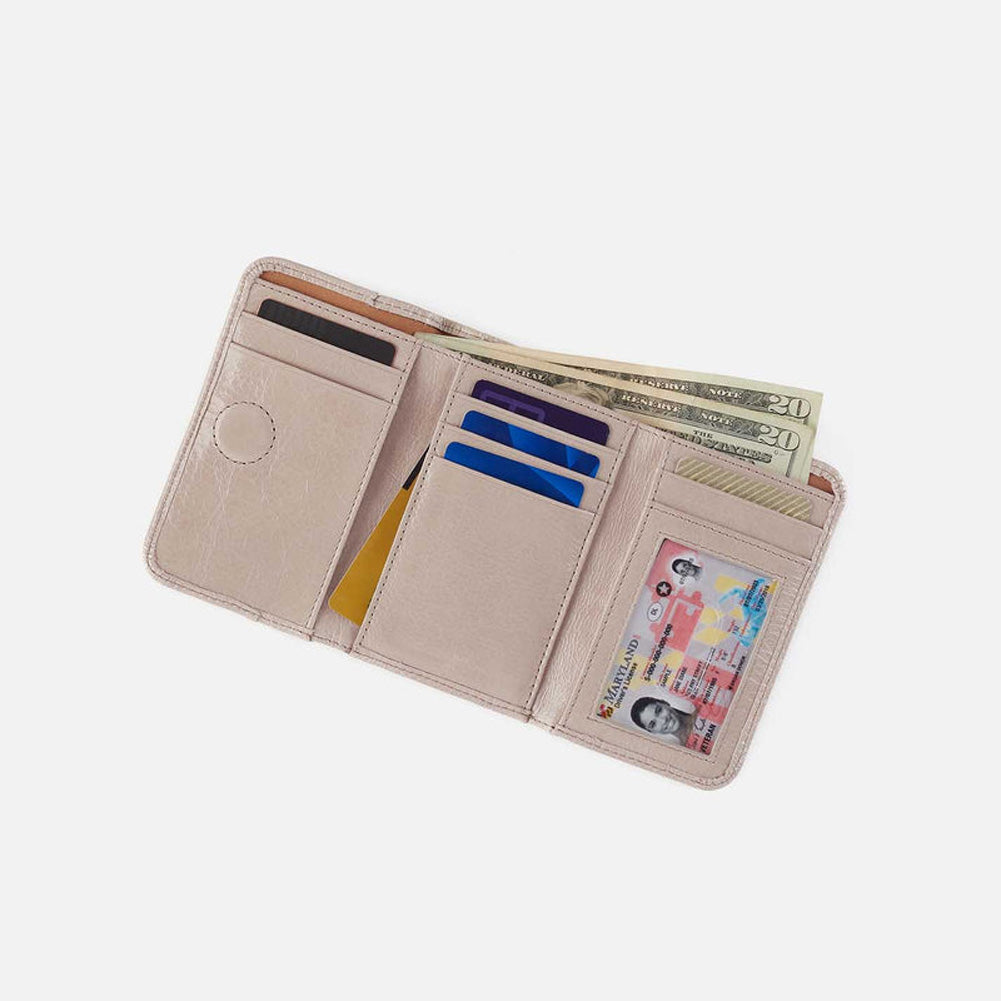 Jill Trifold Wallet in Stone Gloss by Hobo