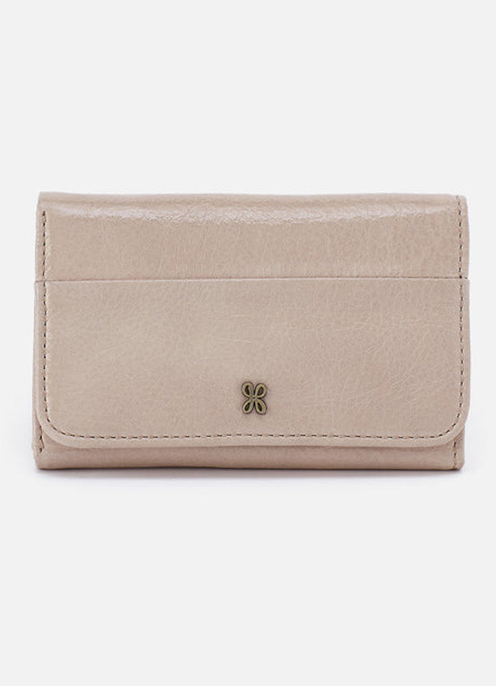 Jill Trifold Wallet in Stone Gloss by Hobo