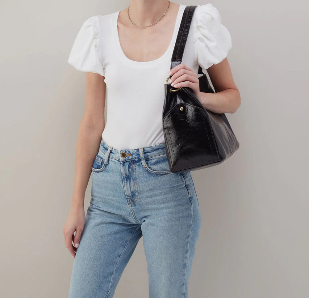 Seneca Shoulder Bag in Black by Hobo