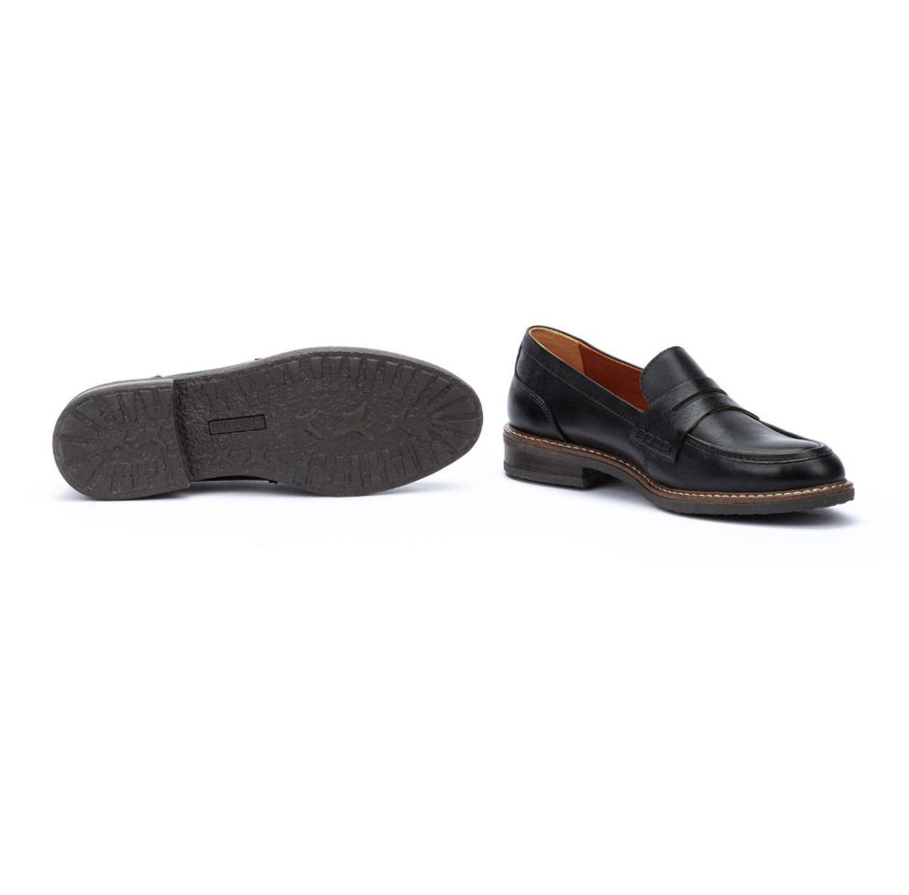 Aldaya Flat Moccasin in Black by Pikolinos