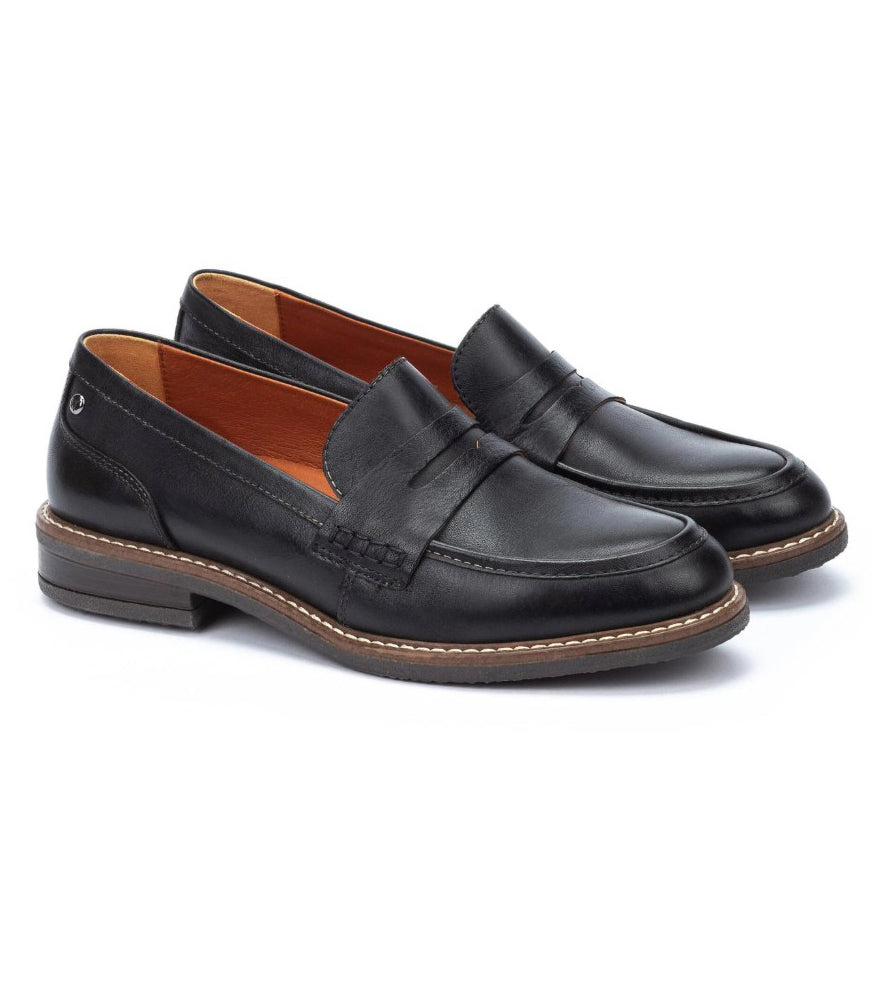 Aldaya Flat Moccasin in Black by Pikolinos