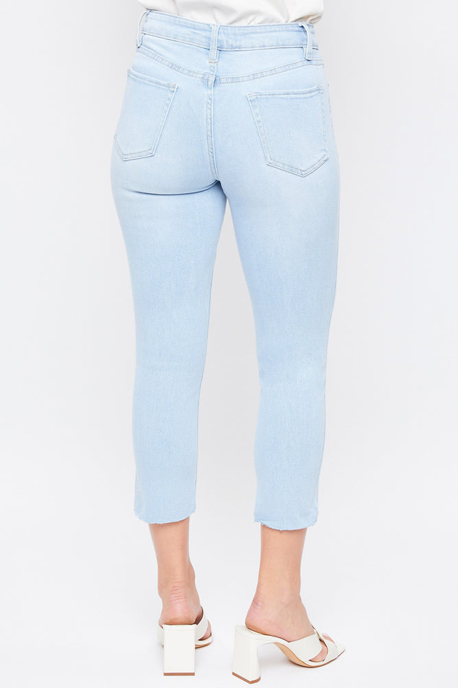 Slim Straight Raw Hem in Bleach by YMI