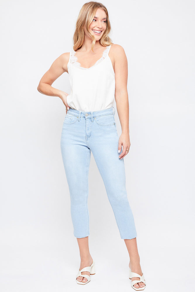Slim Straight Raw Hem in Bleach by YMI