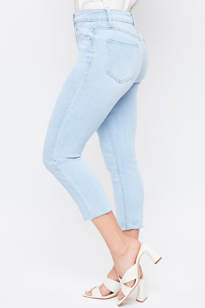 Slim Straight Raw Hem in Bleach by YMI