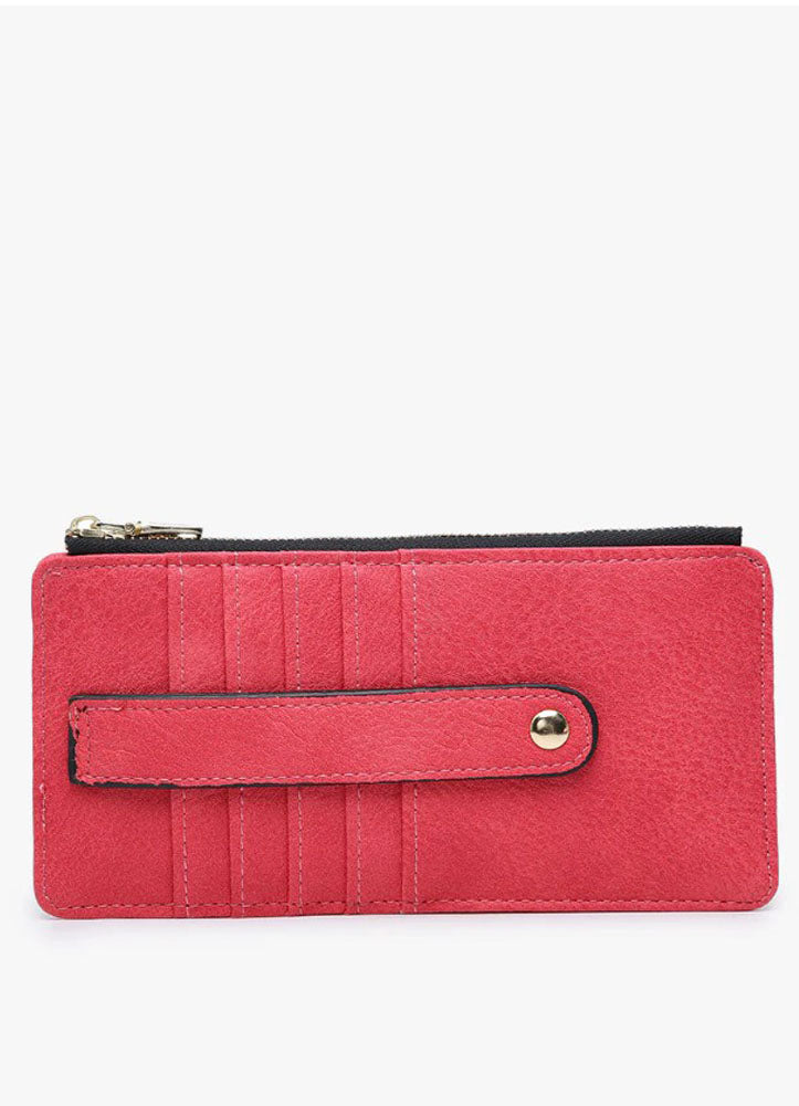 Saige Slim Card Holder in Hot Pink by Jen & Co