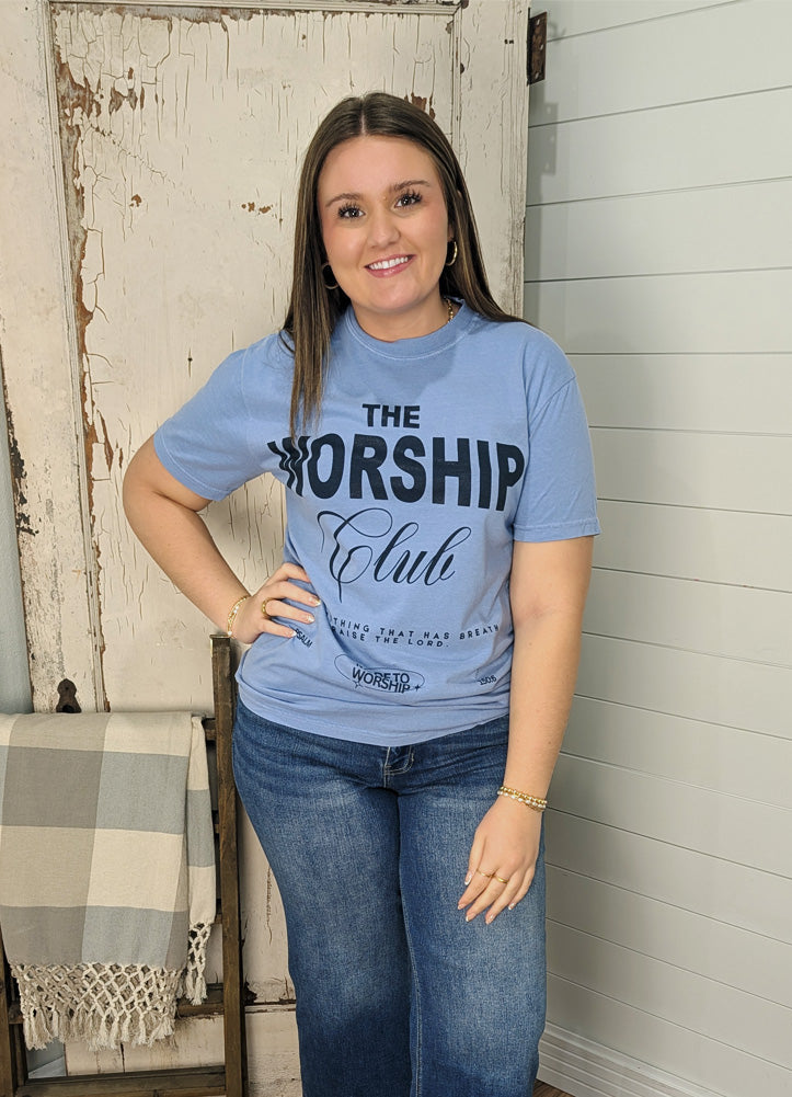 The Worship Club SS in Denim by Chaudoin Creations