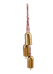 Hanging Metal Bells with Red & White Cord Hanger by Creative Co-op