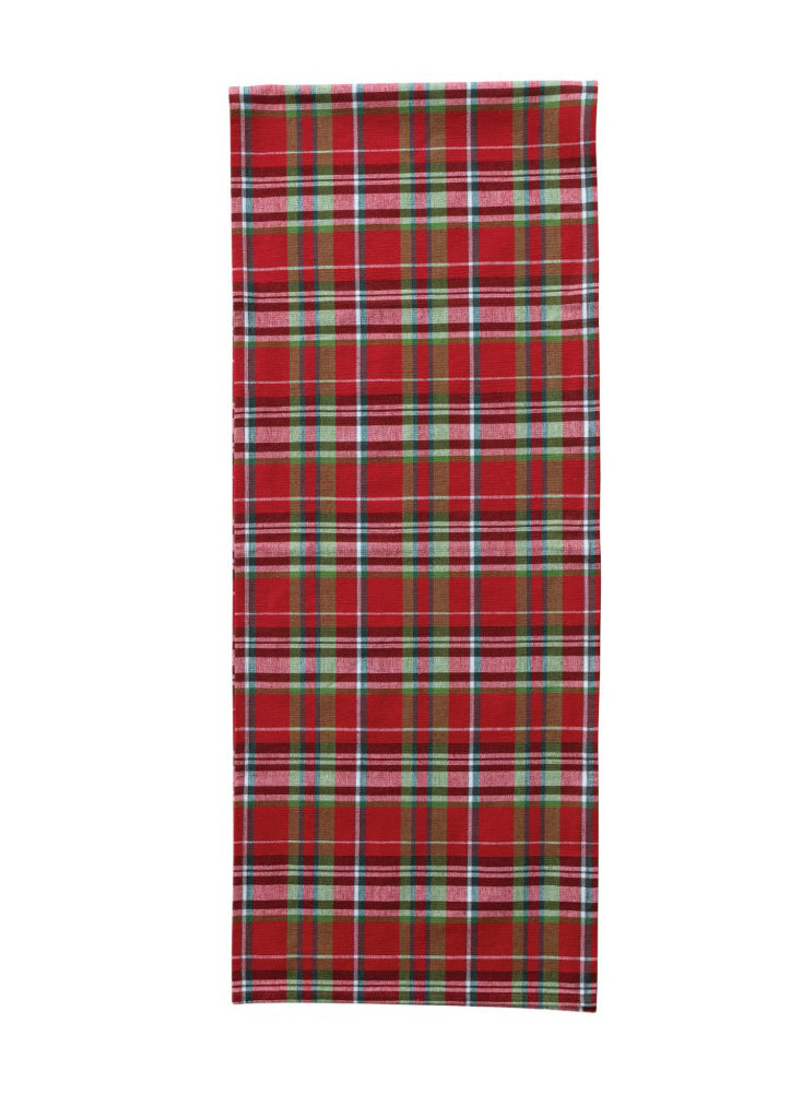 Woven Cotton Table Runner with Plaid Pattern by Creative Co-op