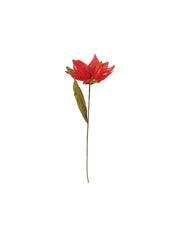 Red & Green Paper Poinsettia Pick by Creative Co-op