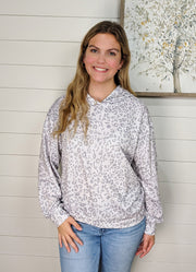 Oversized Hoodie in Grey Leopard by Lovesoft