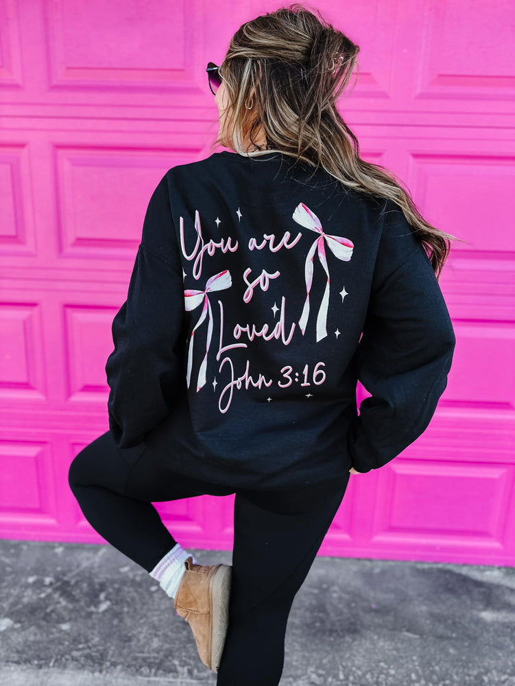 You Are So Loved Sweatshirt in Black by Al + Gray