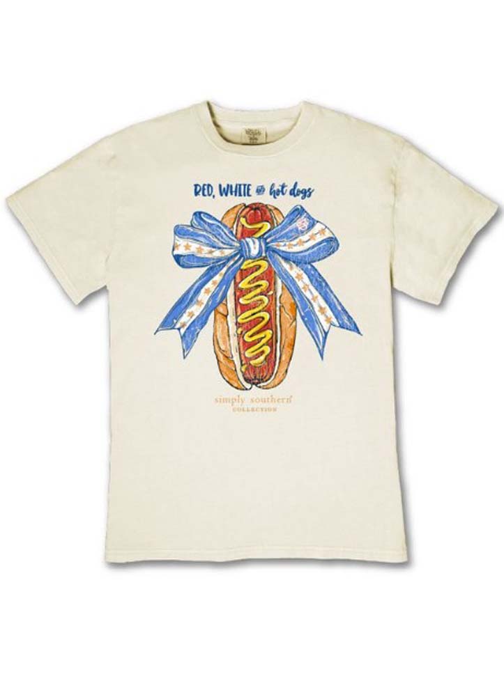 Mineral Washed Hot Dog Tee in Bone by Simply Southern