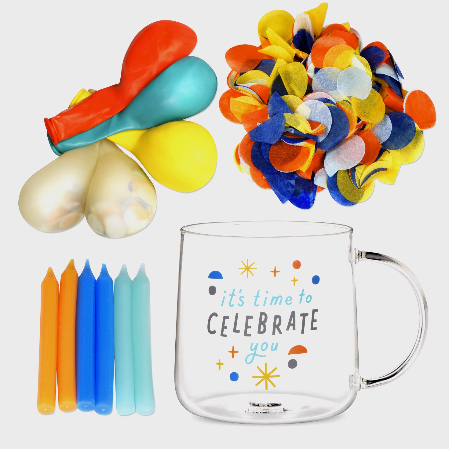 Hallmark It's Time to Celebrate You Glass Mug Party Kit