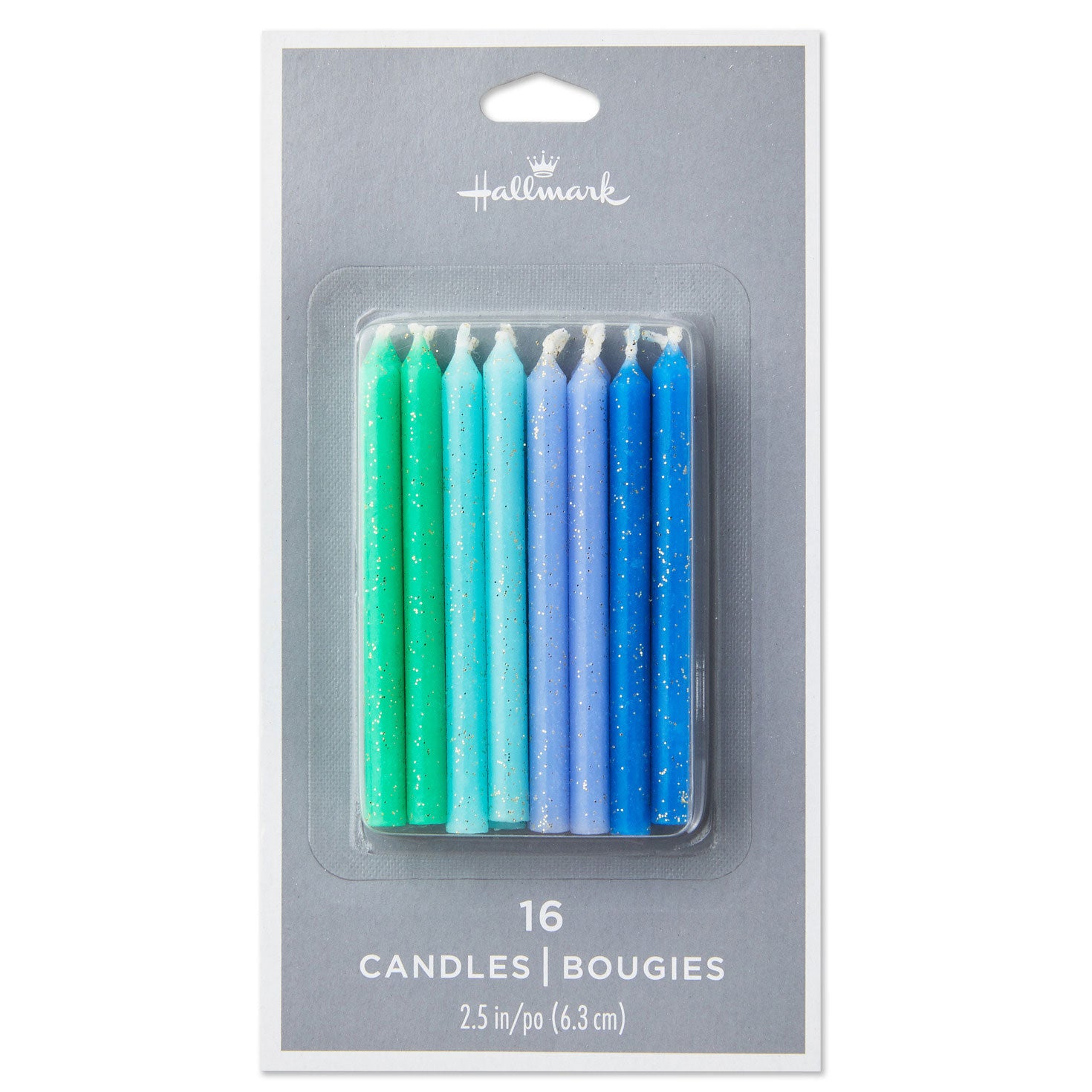 Hallmark Cool Hues With Glitter Birthday Candles, Set of 16