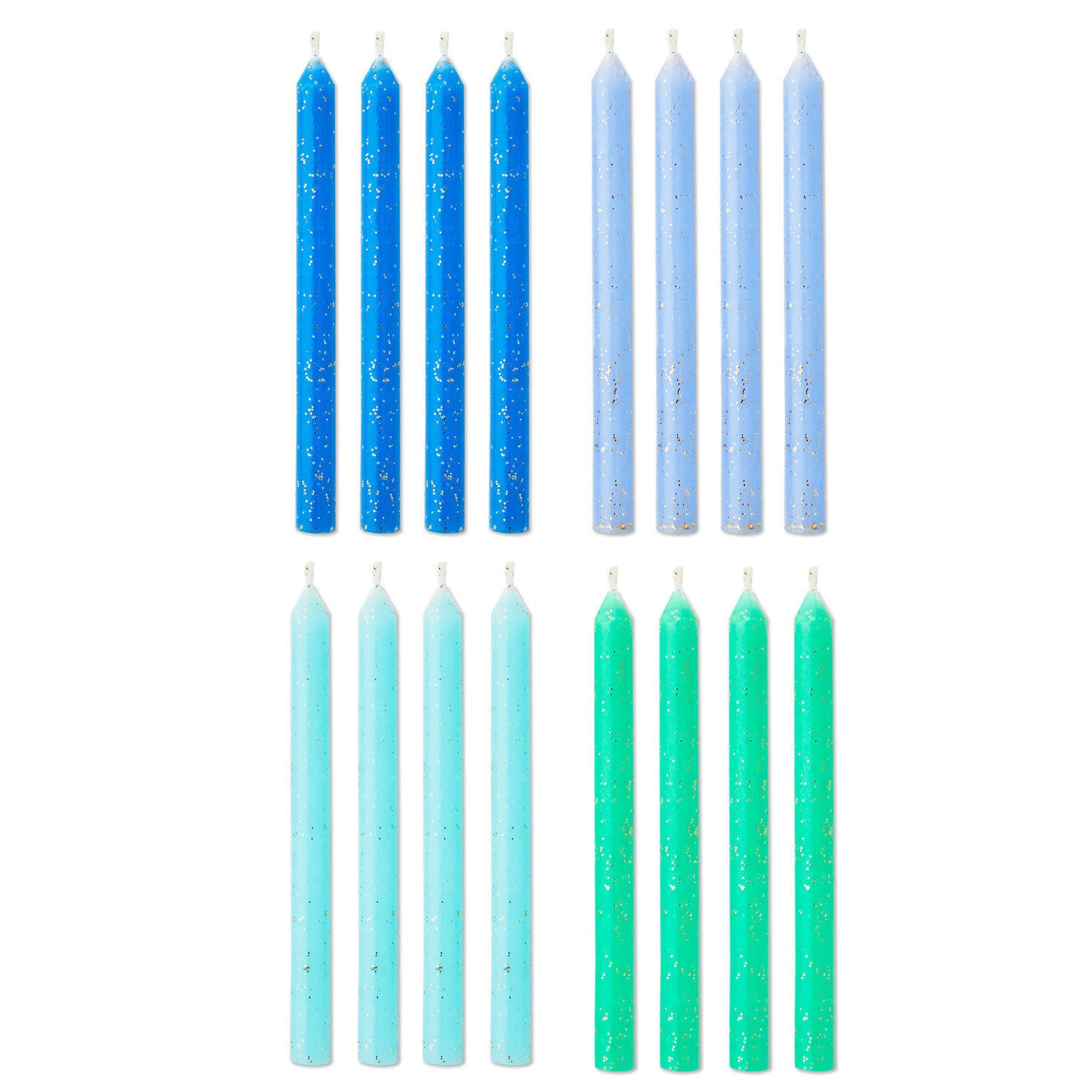 Hallmark Cool Hues With Glitter Birthday Candles, Set of 16
