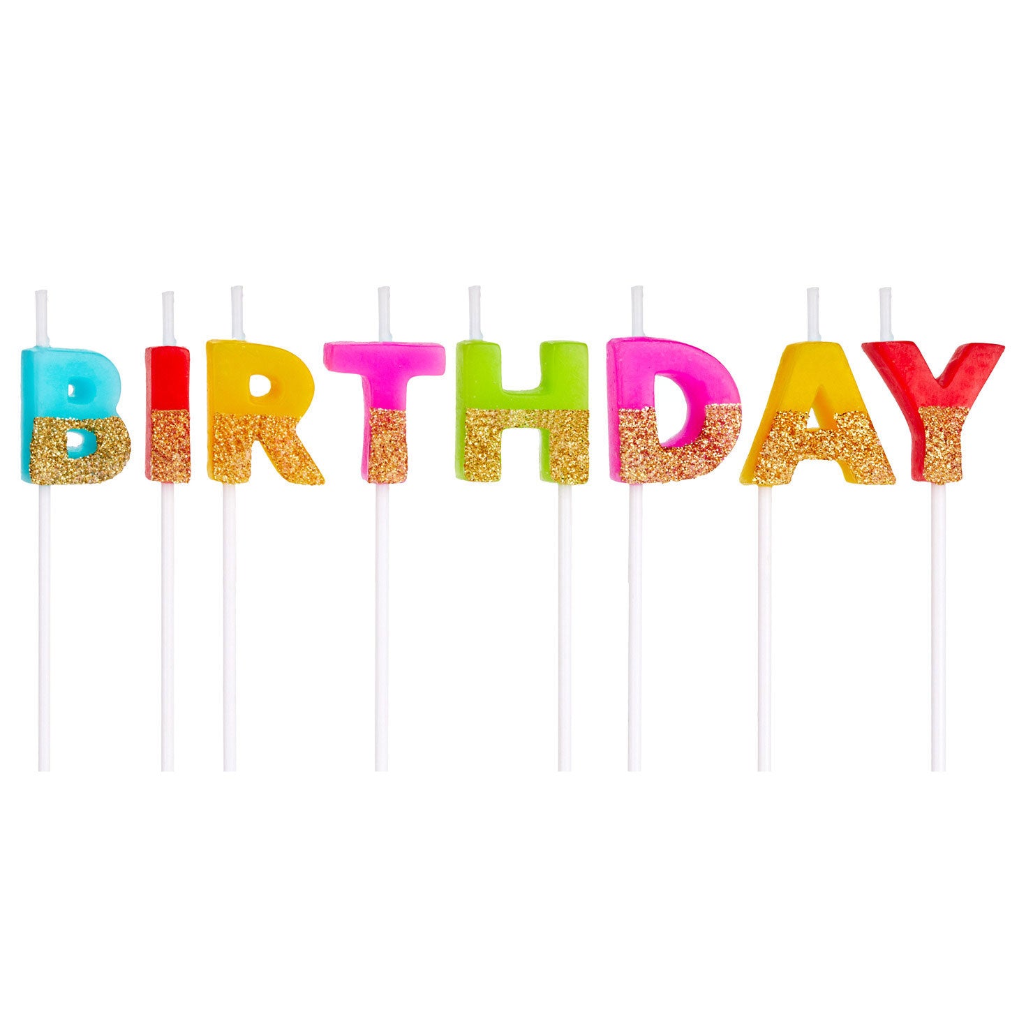 Hallmark ''Happy Birthday'' Letters Colorful Birthday Candles, Set of 13