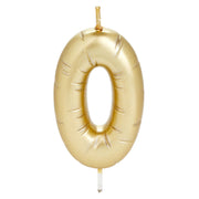 Hallmark ''0'' Metallic Gold Balloon Birthday Candle