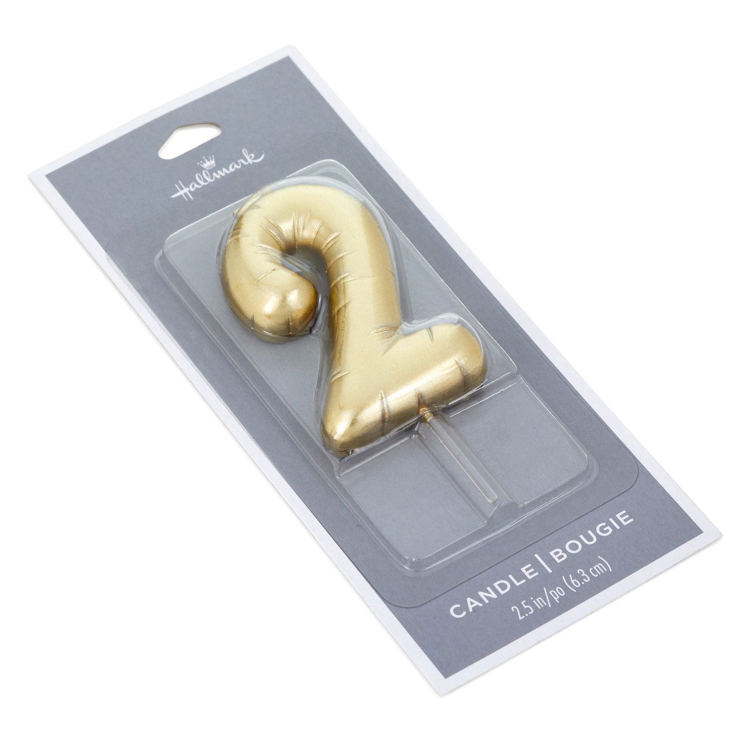 Hallmark ''2'' Metallic Gold Balloon Birthday Candle