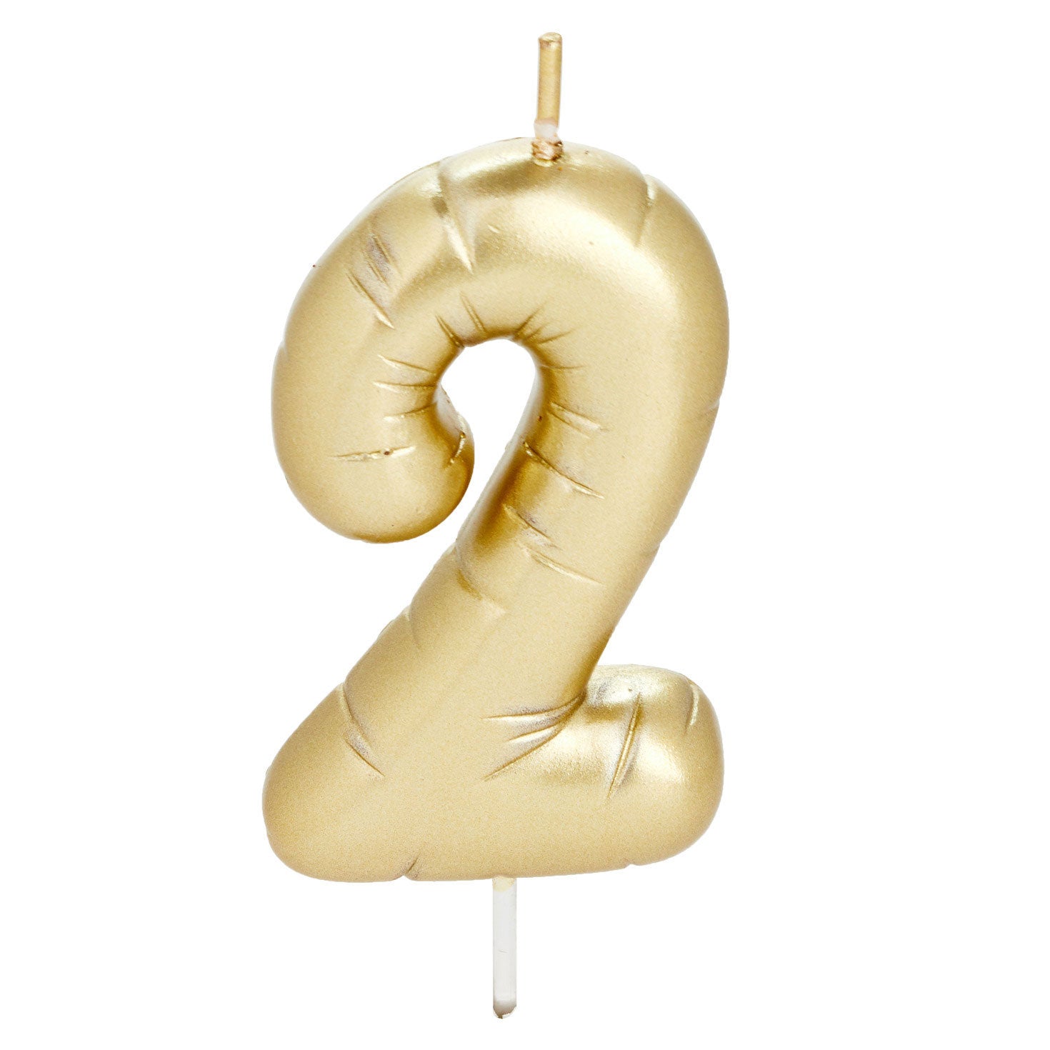 Hallmark ''2'' Metallic Gold Balloon Birthday Candle