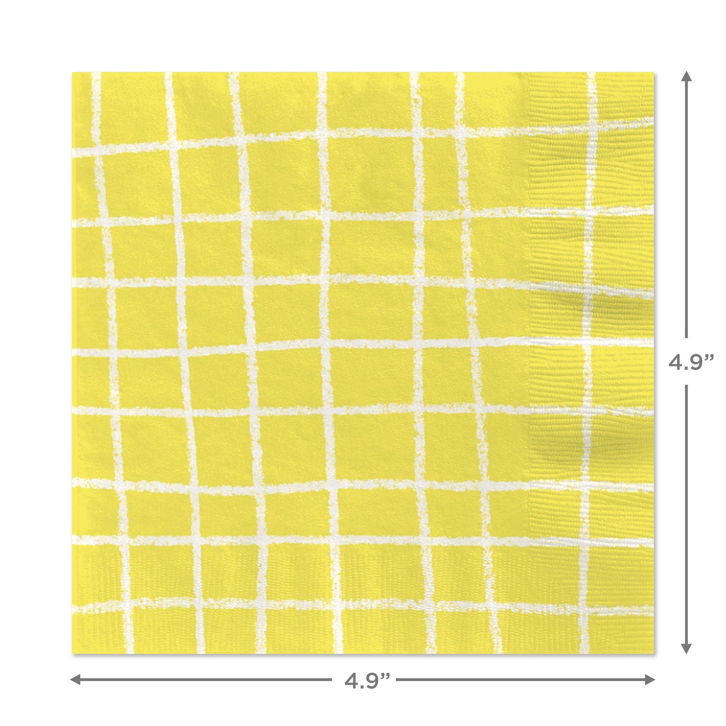 Hallmark Yellow Grid Cocktail Napkins, Set of 16