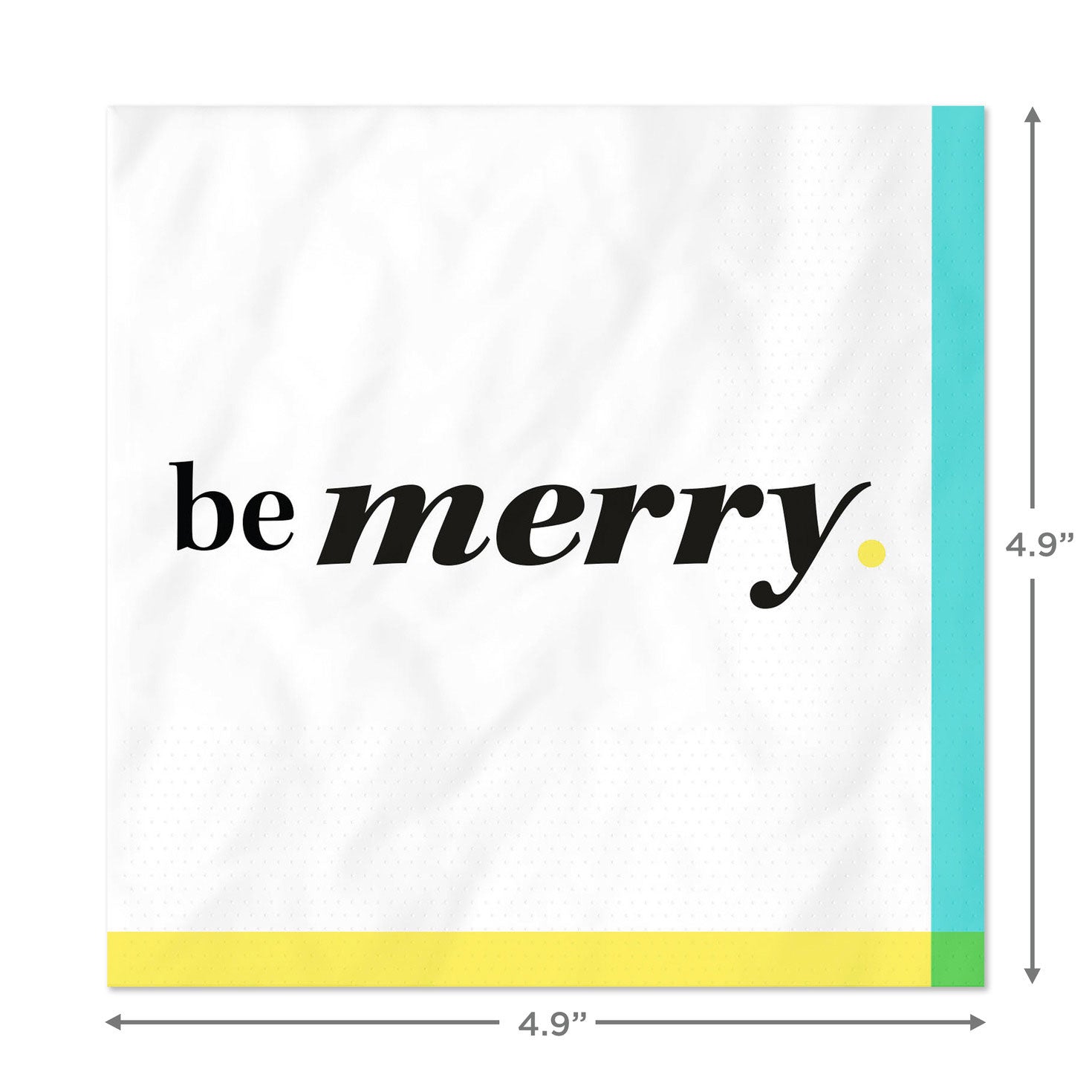 Hallmark Black and White ''Be Merry'' Cocktail Napkins, Set of 16