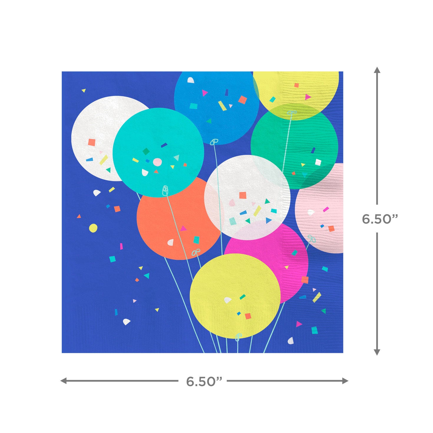 Hallmark Balloons and Confetti Dinner Napkins, Set of 16