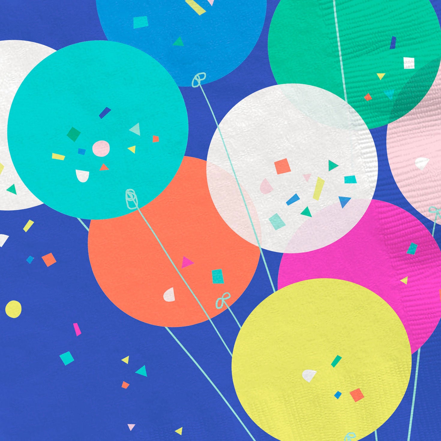 Hallmark Balloons and Confetti Dinner Napkins, Set of 16