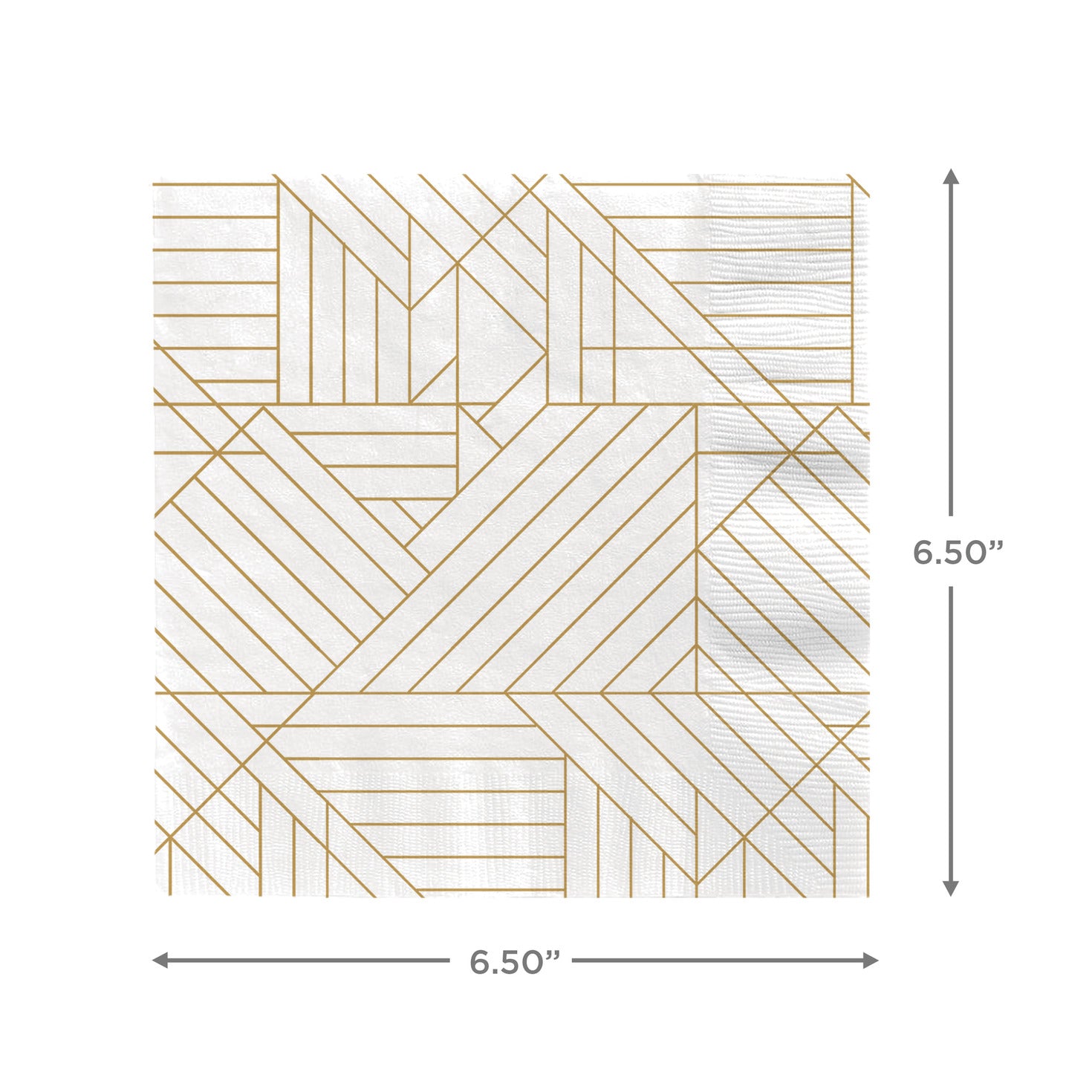 Hallmark Gold Geometric on Ivory Dinner Napkins, Set of 16