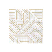 Hallmark Gold Geometric on Ivory Dinner Napkins, Set of 16