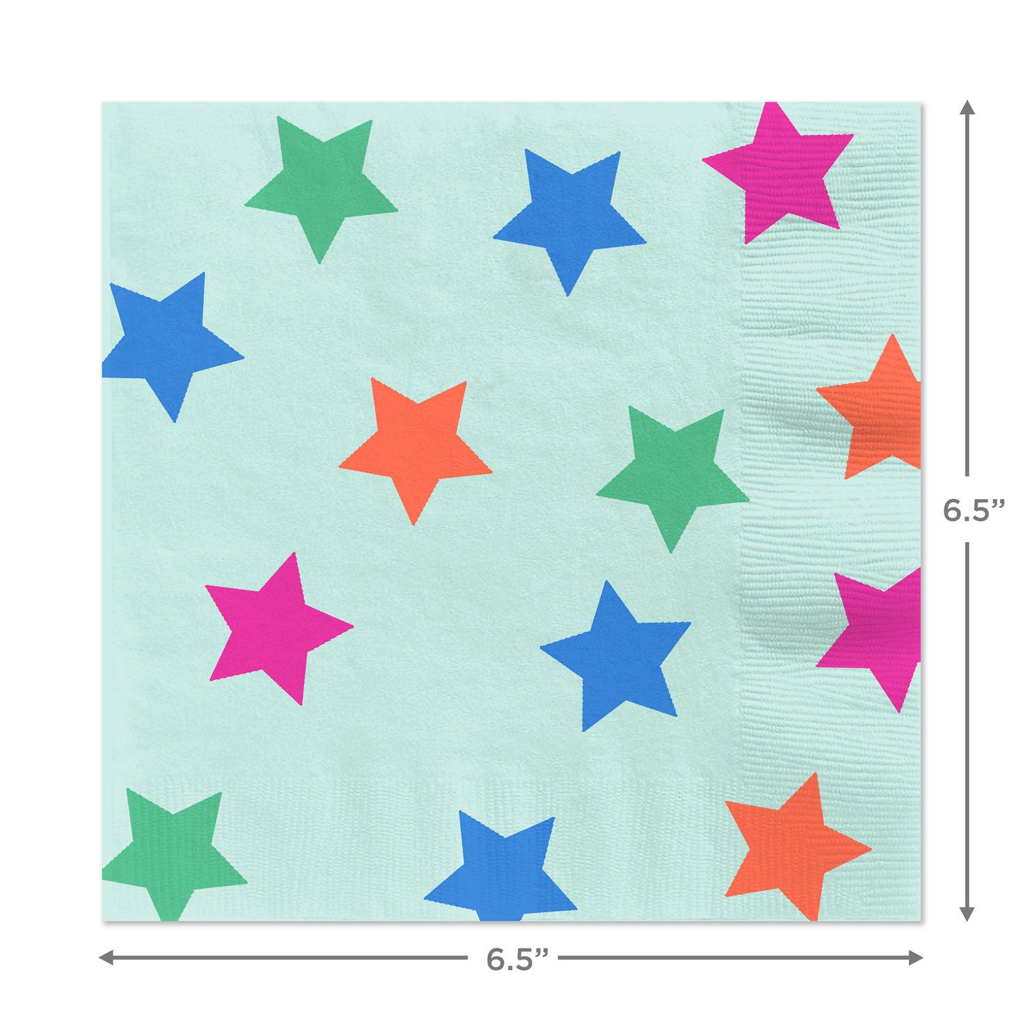 Hallmark Colorful Stars on Aqua Dinner Napkins, Set of 16